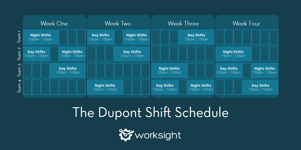 a visual representation of the dupont shift pattern